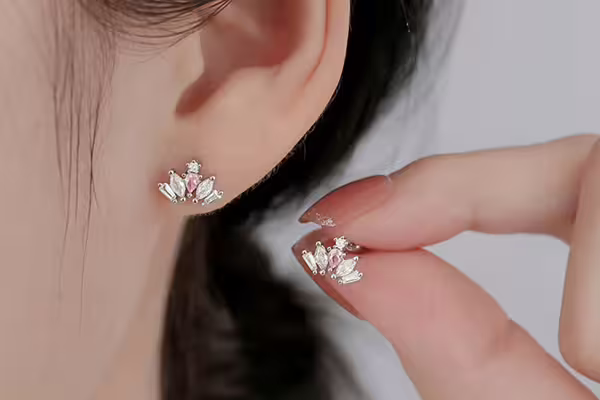 皇冠晶鑽&times;轉珠耳環