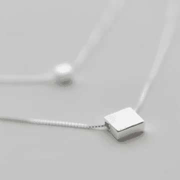 925銀飾×雙層方塊×雙層鎖骨項鍊