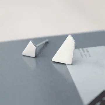 925銀針&times;不規則方塊&times;耳針