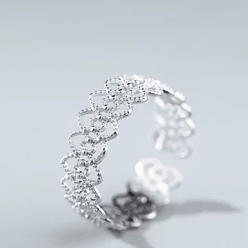 925銀飾&times;氣質蕾絲&times;開口戒指