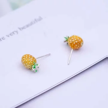 925銀針×水果小鳳梨×耳針