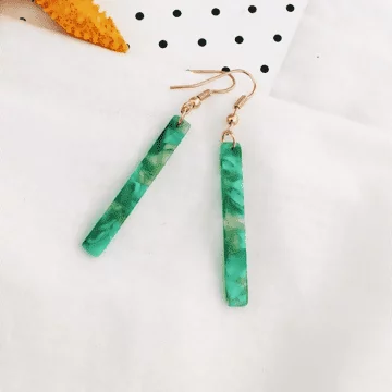 炫彩一字長桿×吊墜耳勾×杉綠