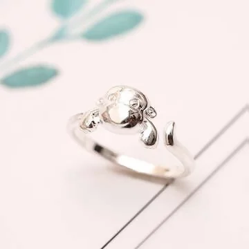 925銀飾×淘氣小猴長尾巴×開口戒指