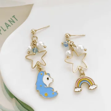 彩虹小馬與珍珠星星×不對稱吊墜耳環