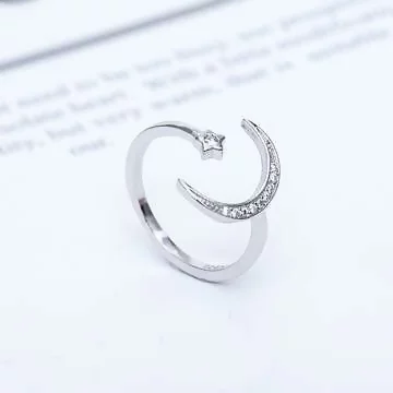 925銀飾×大彎月之星×開口戒指