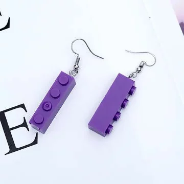 彩色積木&times;吊墜耳勾&times;亮紫