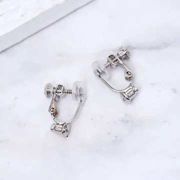 垂直插入式耳夾轉換器&times;螺旋耳夾&times;白金色