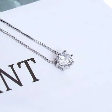 925銀飾&times;單鑽鋯石&times;鎖骨項鍊