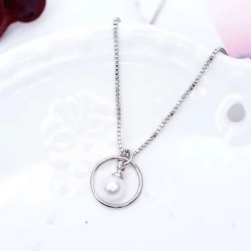 925銀飾&times;圓心貝珠&times;鎖骨項鍊