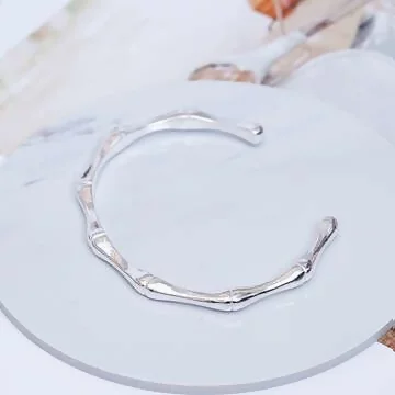 925銀飾×竹節高昇×開口手環