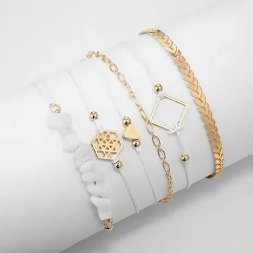 六邊星芒碎石愛心箭頭×六套件手鍊組