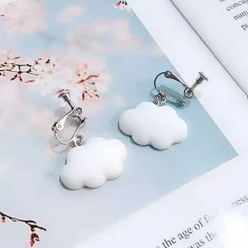 雲朵飄飄&times;螺旋耳夾&times;棉花白