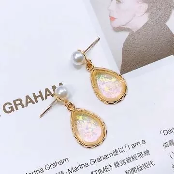 繽彩晶珠水滴&times;吊墜耳環