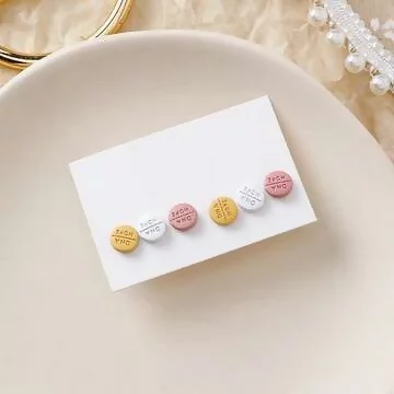 彩色小藥丸×三套件吊墜耳環