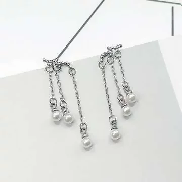 珍珠垂簾流蘇&times;吊墜耳環