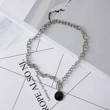 個性黑色大理石×項鍊