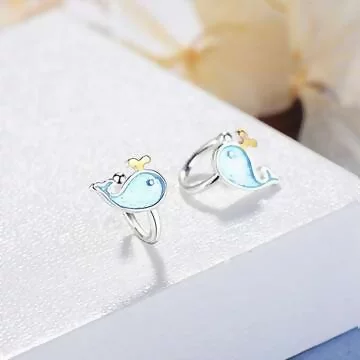 小藍鯨&times;U型耳骨耳夾