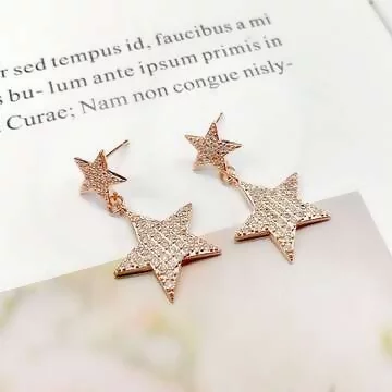 大小星星晶鑽×吊墜耳環