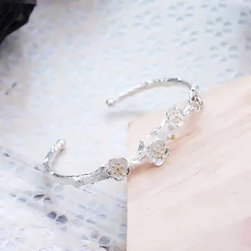 925銀飾×一剪寒梅×開口手環