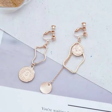 不規則希臘硬幣×不對稱螺旋耳夾