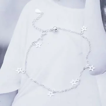 925銀飾×清新五角星×腳鍊
