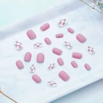 水蜜桃粉白霧面×穿戴式手指甲片×二十四入