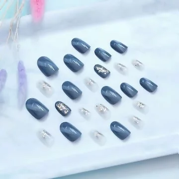 鐵灰貓眼晶透亮面&times;穿戴式手指甲片&times;二十四入 