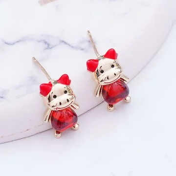 紅心萌牛&times;吊墜耳環