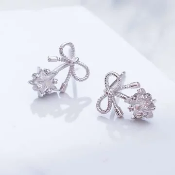 925銀針&times;星鑽蝴蝶領結&times;耳針