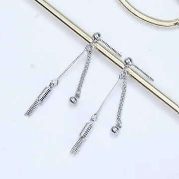 鍊條直桿流蘇&times;吊墜耳環