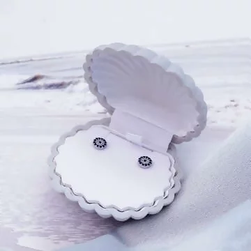 煙灰貝殼&times;適用項鍊/手鍊/小耳釘&times;絨布盒