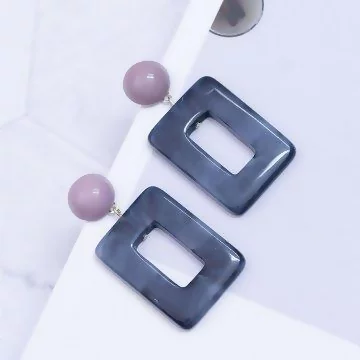 時尚炫染方框×吊墜耳環