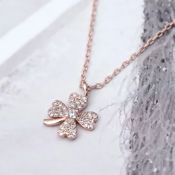 玫瑰金四葉幸運草&times;鎖骨項鍊