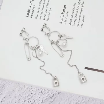 超長別針鑰匙鎖頭工具組×螺旋耳夾