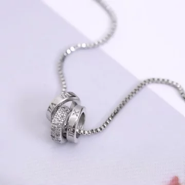 925銀飾×三環羅馬數字×鎖骨項鍊