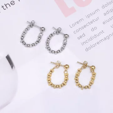 金屬碎銀&times;後掛式吊墜耳環&times;共二色