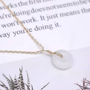 白古典簡約平安扣&times;抽拉鎖骨項鍊