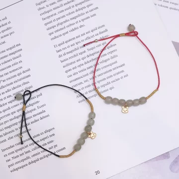 金絲綠玉小兔&times;拉繩手鍊&times;共二色