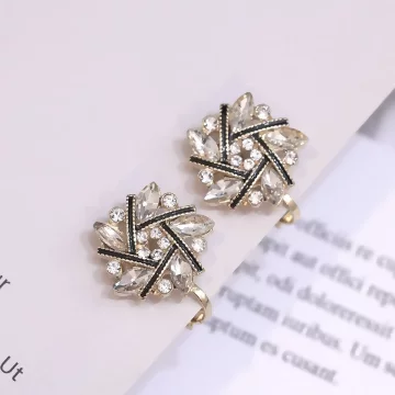 閃亮花鑽星星&times;螺旋耳夾