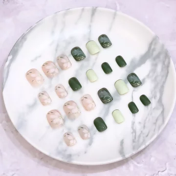 夏日山茶花亮面&times;穿戴式手指甲片&times;二十四入