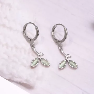 綠芽貓眼石&times;吊墜耳扣