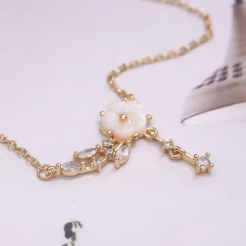 梅花閃鑽淚滴&times;鎖骨項鍊