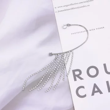 左耳長款滿鑽掛簾&times;耳掛