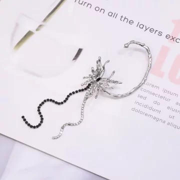 左耳液態蝴蝶流蘇×單邊吊墜耳掛耳環