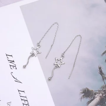 925銀針×星星流蘇小豆×耳線