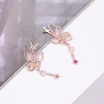 玫瑰金甜酷蝴蝶&times;吊墜耳環