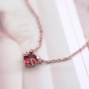 紅晶小貓咪&times;鎖骨項鍊