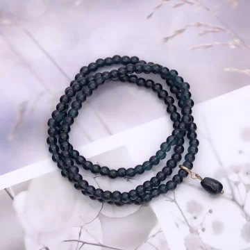 深藍琉璃三層×固定式串珠手鍊