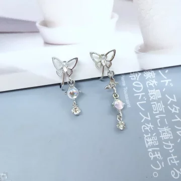 月光石小蝴蝶&times;蚊香盤U型耳夾