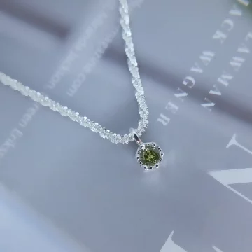 925銀飾×宮廷風綠水鑽×鎖骨項鍊